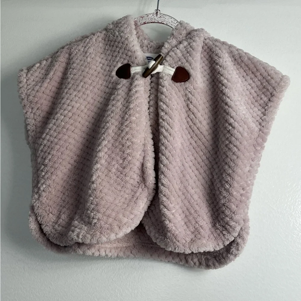 old navy dusty‎ rose hooded poncho girls